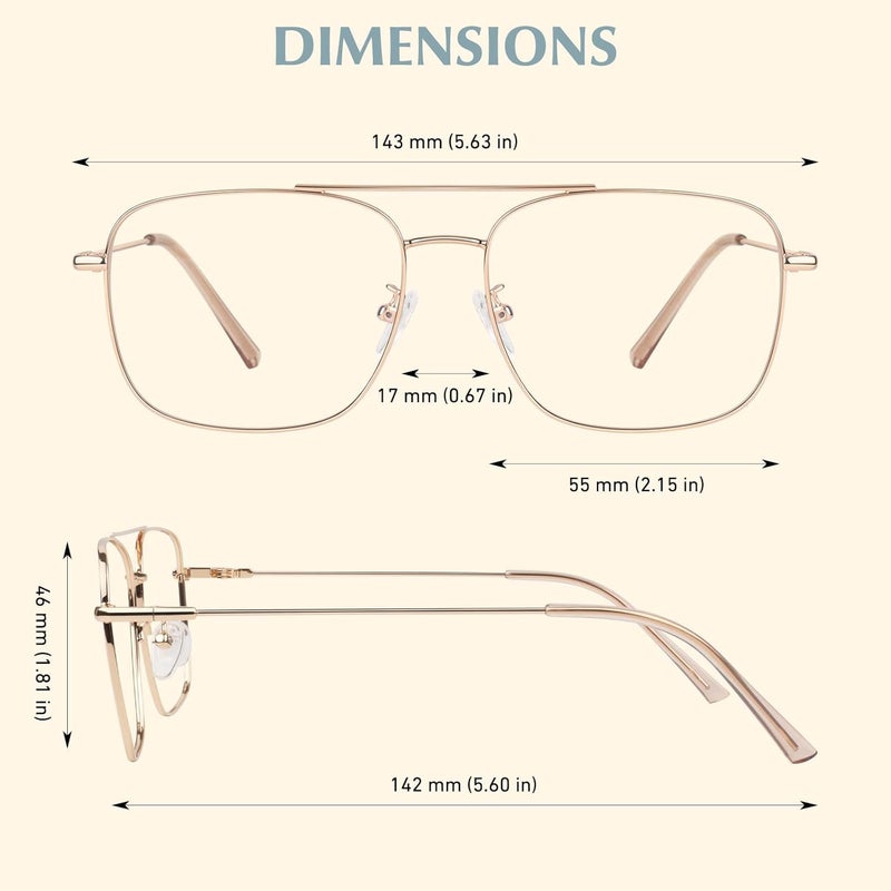 LINVO Fake Glasses Non-Prescription Clear Lens Metal Frame Fashion Eyewear for Women Men - Image 5